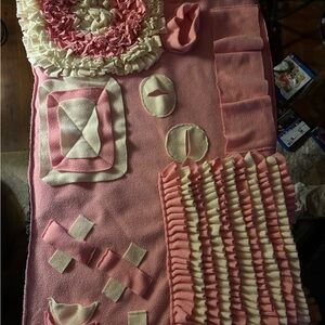 Pink and Cream Textured Blanket
